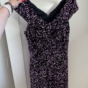 Astr Victoria Purple Sequin Dress